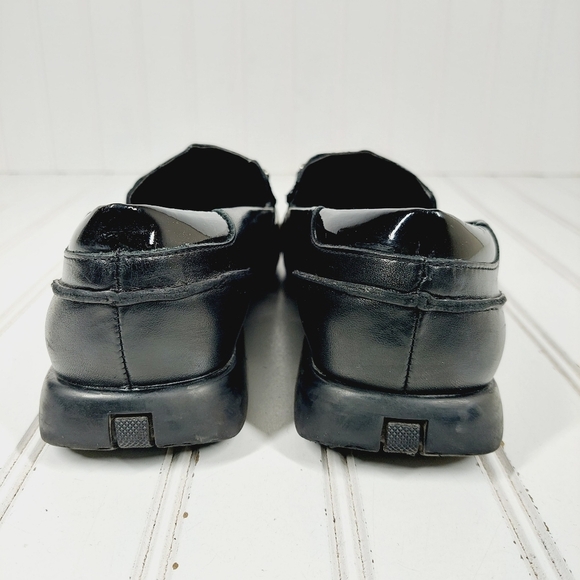 Alec John Black Leather Square Toe Buckle Detail Slip On Loafers E944 - Picture 6 of 12